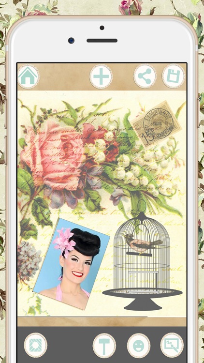 Vintage photo collage editor - frames and stickers screenshot-4