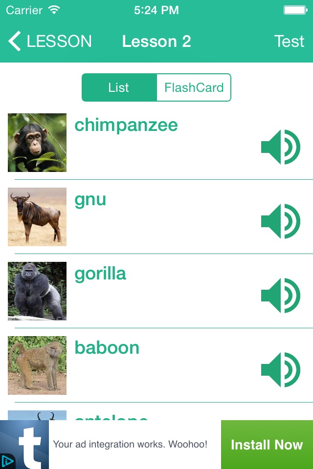 Learn English By Picture and Sound - Topic : Animals screenshot 3