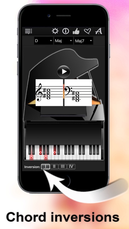 Piano Chords Compass - learn the chord notes & play them