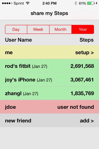 share my Steps - Pedometer & Step Counter for iPhone screenshot 2