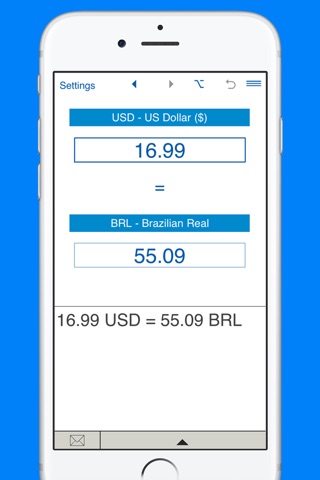 US Dollar to Brazilian Real and Brazilian Real to Dollar US price and currency converter screenshot 2