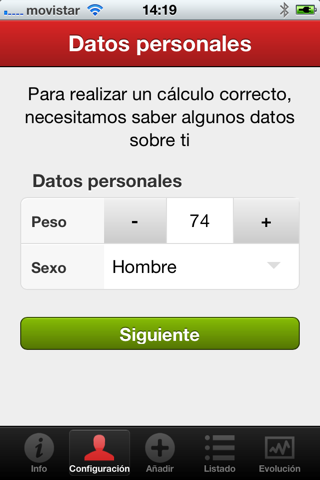 Calculador alcoholemia - náhled