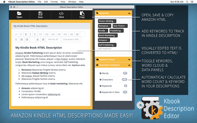 KBook Description Editor - The Kindle HTML Description Gener(圖2)-速報App