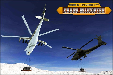 Sea Knight 3D Cargo Helicopter - Frontline Apache Relief Cargo Operations Flying Heli Sim screenshot 2