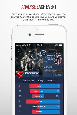 HaloPal - Relive, Analyse & Share. An Unofficial Companion App for Halo 5. screenshot 3
