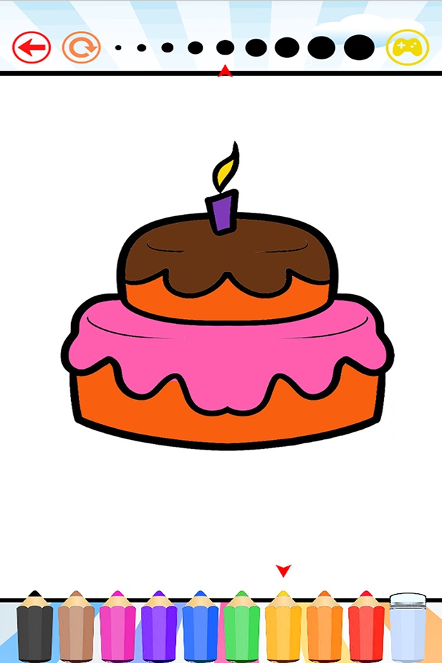 Cake Happy Birthday Coloring Book : Educational Learning Games For Kids & Toddler screenshot 2