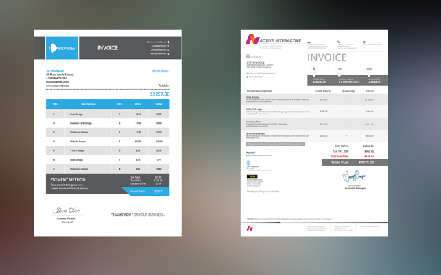 Invoice for Photoshop - Package One for A4 Size(圖2)-速報App