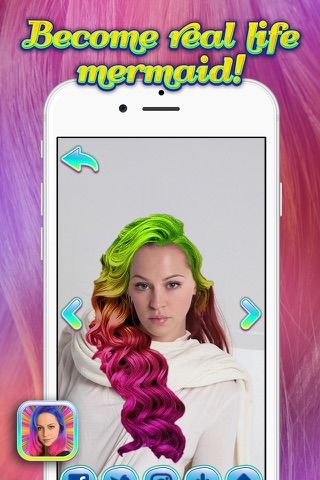Mermaid Hairstyle Makeover for Girls – Rainbow Hair Dye.r, Color Changer and Wig Effect.s screenshot 3