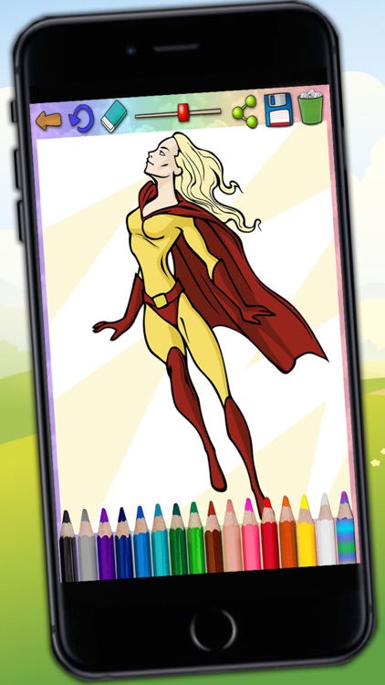 Paint magical superheroes -  Coloring and painting super heroes - Premium