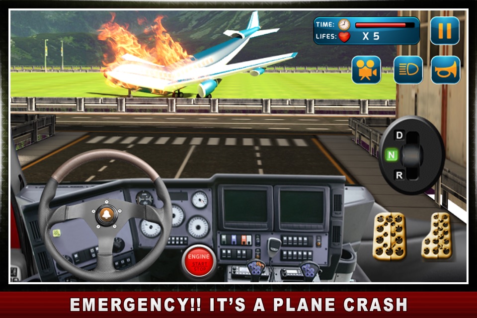 Airport Rescue Truck Simulators – Great airfield virtual driving skills in a realistic 3D traffic environment screenshot 3