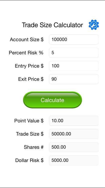 Trade Size Calculator