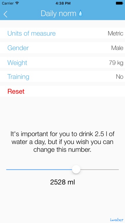 iwater LITE | Hydration daily tracker and drink water reminder for your body balance