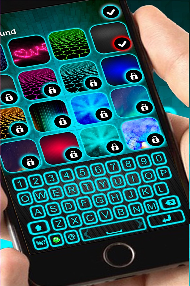 Glow Neon Colors Keyboard – Download Colorful Theme.s and Backgrounds for iPhone screenshot 2
