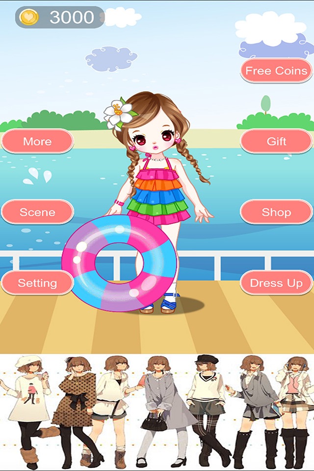 Sweet Summer Girl - Beach Dress Up,Anime Kids Game screenshot 4