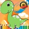 Icon Cute Dino Paint and Coloring Book Learning Skill - Fun Games Free For Kids