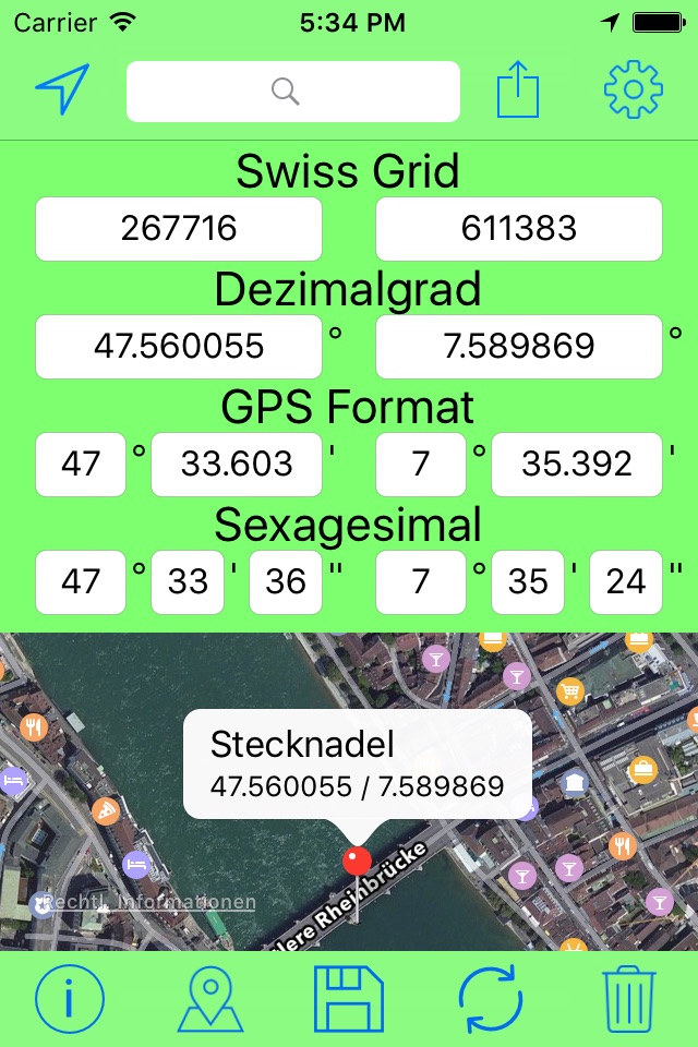 Swiss Grid Coordinates Tool screenshot 2