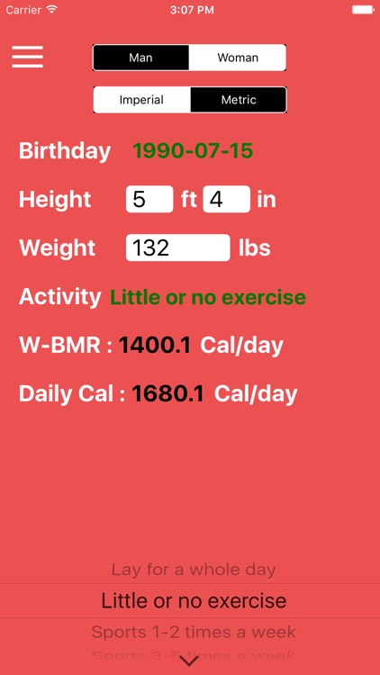 Daily Calorie & BMR Calculator - Diet Plan,Healthy Watcher