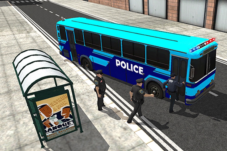 Police City Bus Staff Duty Simulator 2016 3D - London Anicent City Police Department Pick & Drop screenshot 2