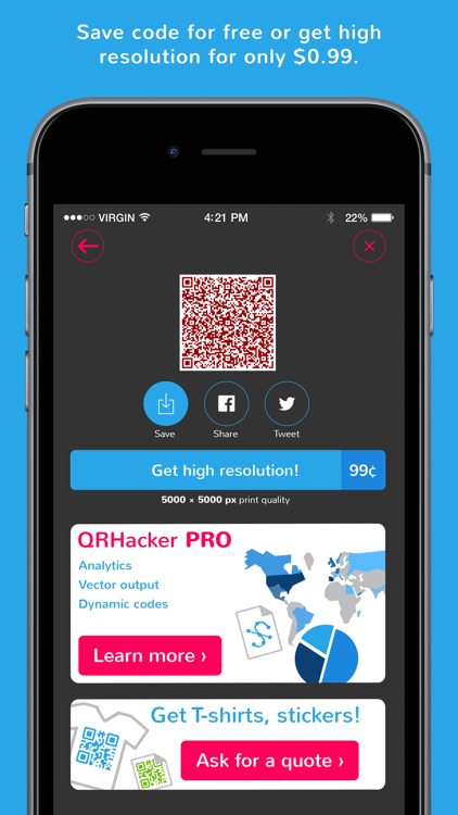 QRHacker – Simple QR code reader & generator