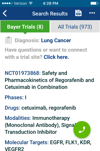 Bayer Oncology Clinical Trial Finder screenshot 2