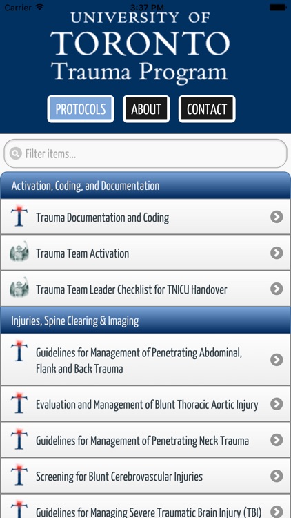 U of T Trauma Protocols