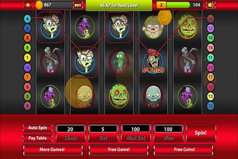 Zombie Las Vegas Casino Slots machine! lucky game of the day screenshot 2