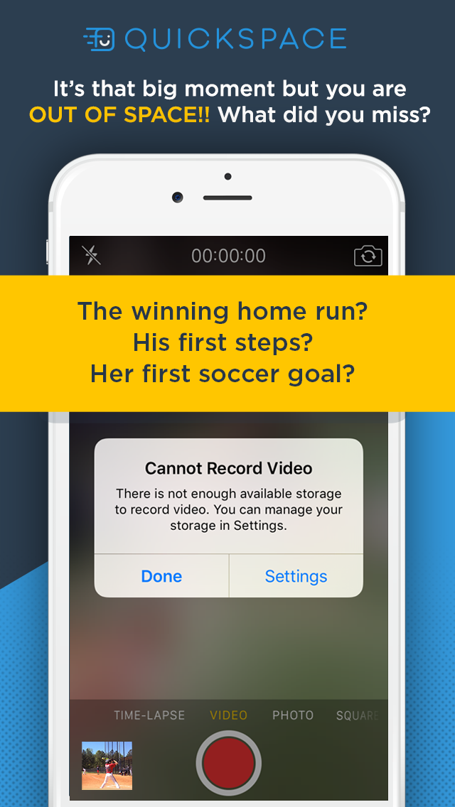 QuickSpace - Available Photo  Video Space and Video Viewer