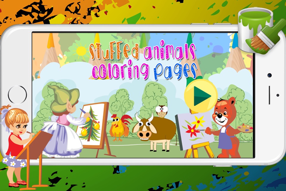Stuffed animals painting coloring books for adults and kids screenshot 2