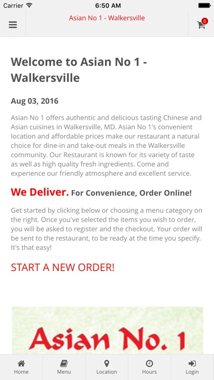 Asian No 1 - Walkersville Online Ordering