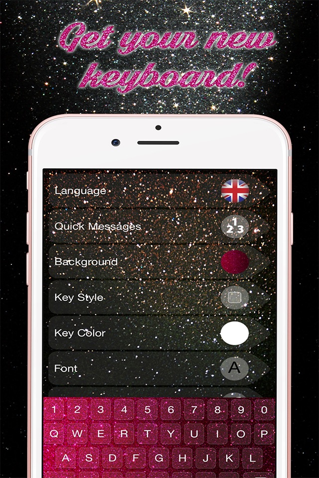 Glitter Keyboard Themes – Shiny Custom Keyboard Design with Glowing Backgrounds and new Emoji.s screenshot 3