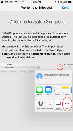 Safari Snippets