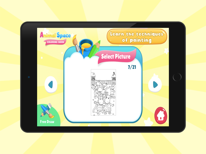 Coloring Book Animals Space