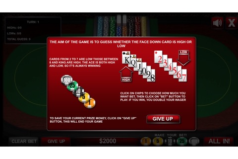 High Or Low - Casino Game screenshot 3