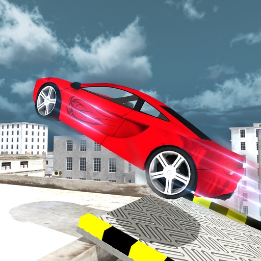 Flying Rooftop Car Sprint Simulator 3D - Stunt Car Driving Run Test Game Icon