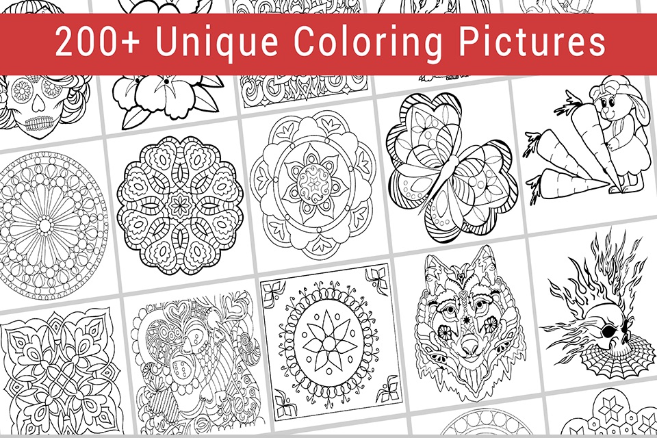 Colorapy: Private Coloring Book for Adults and Kids - Free screenshot 2