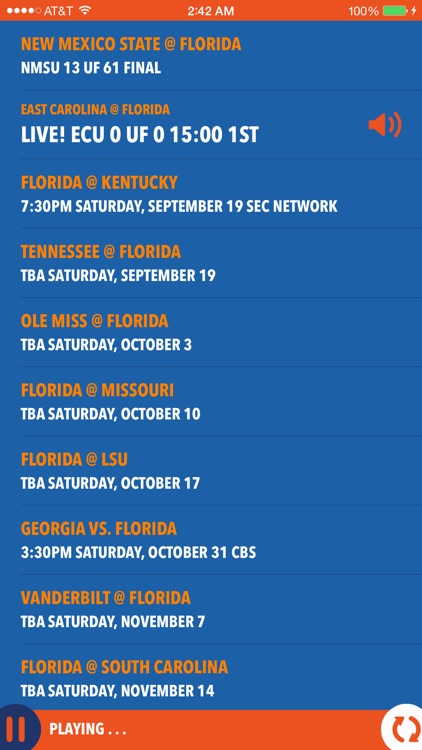 Florida Football Live - Radio, Scores & Schedules