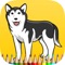 Icon The Puppy Coloring Book: Learn to color and draw a puppy siberian and more, Free games for children