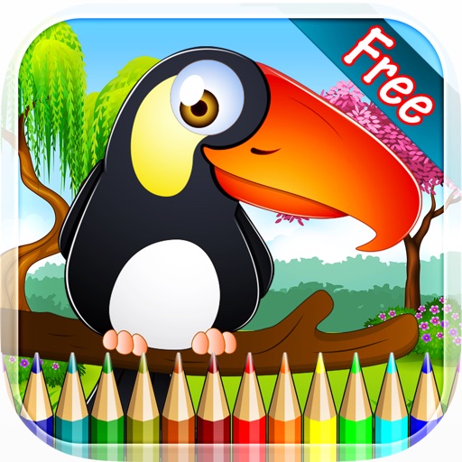 Birds Coloring Book - Drawing and Painting Colorful for kids games free icon