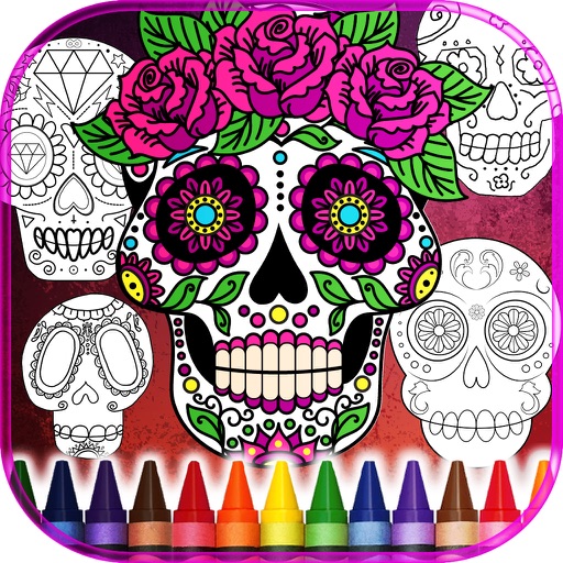 Sugar Skulls Coloring Book for Adult - Free Color Pages iOS App