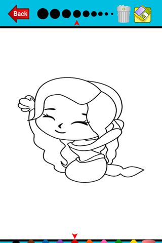 Mermaid Princess Coloring Pages Kids Painting Game screenshot 4