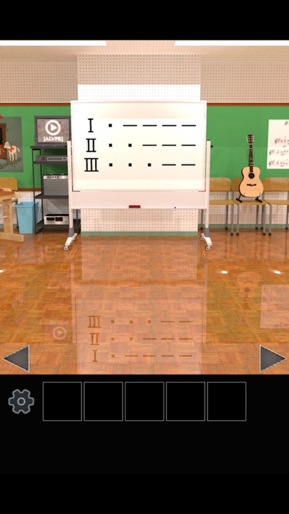Escape from the music room in the school.