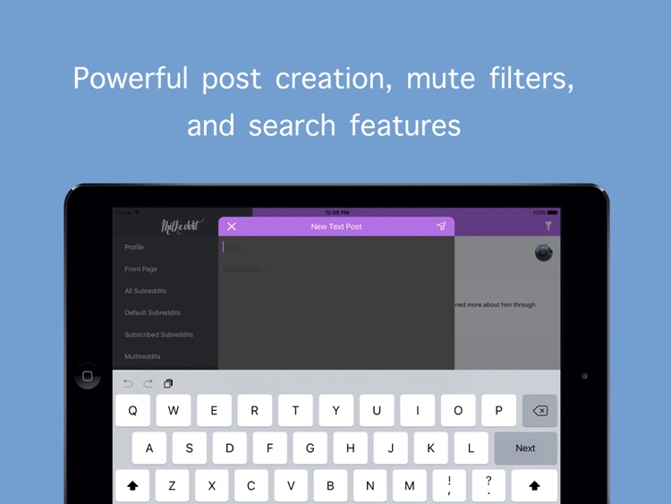 Milkeddit for iPad