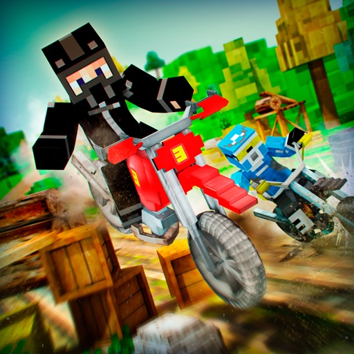 Motocross Stunt Bike Racing Game in a Free Blocky World Icon