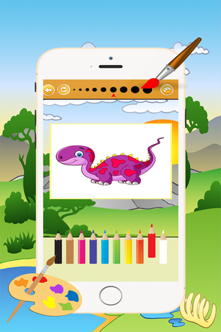 Dinosaur Coloring Book 4 - Drawing and Painting Colorful for kids games free screenshot 2