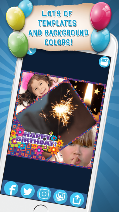 誕生日 フォトコラージュ 作ります コラージュ とともに 可愛い 画像エディタ Iphoneアプリ Applion