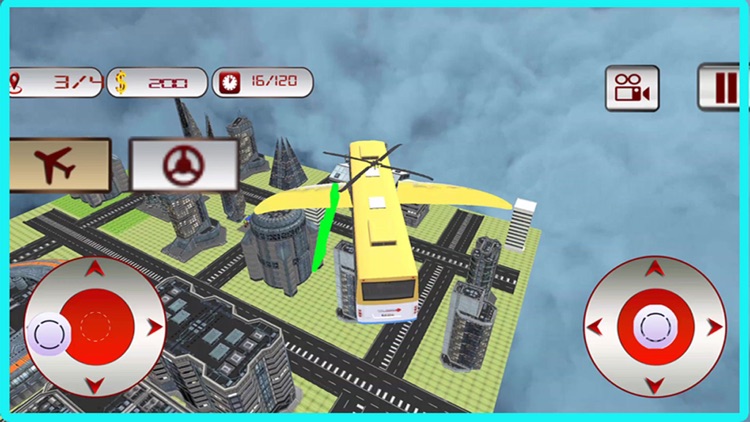 Flying School Bus Simulator - Extreme Stunt Bus Airplane Flight Pilot