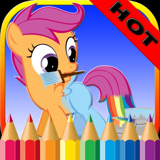 Little Pony Coloring Book - Drawing Pages and Painting Educational Learning skill Games For Kid & Toddler