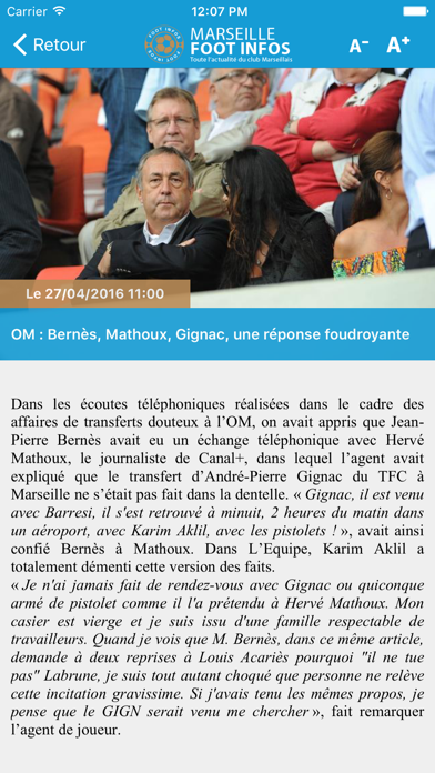 Screenshot #2 pour Marseille Foot Infos : toute l'actualité du club phoceen - OM édition