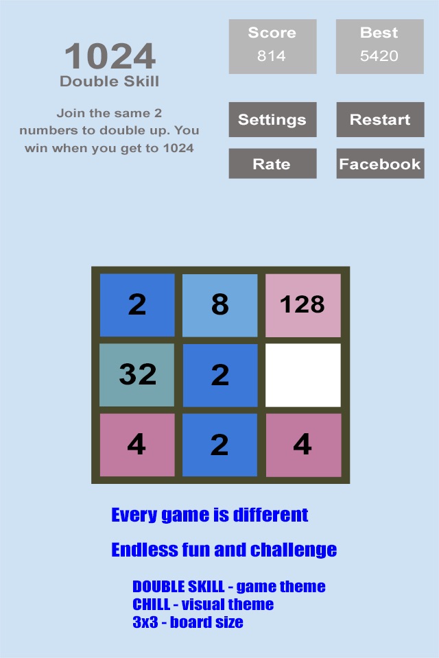 Tri-Sum 2048 - Fun & Cool Math Puzzle Addition Games including Fibonacci Numbers screenshot 3