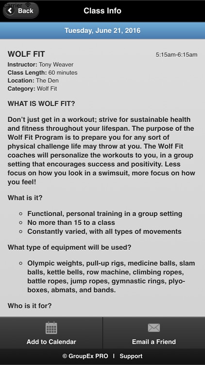 The Club at Wolf Creek Resort Group Fitness Schedule